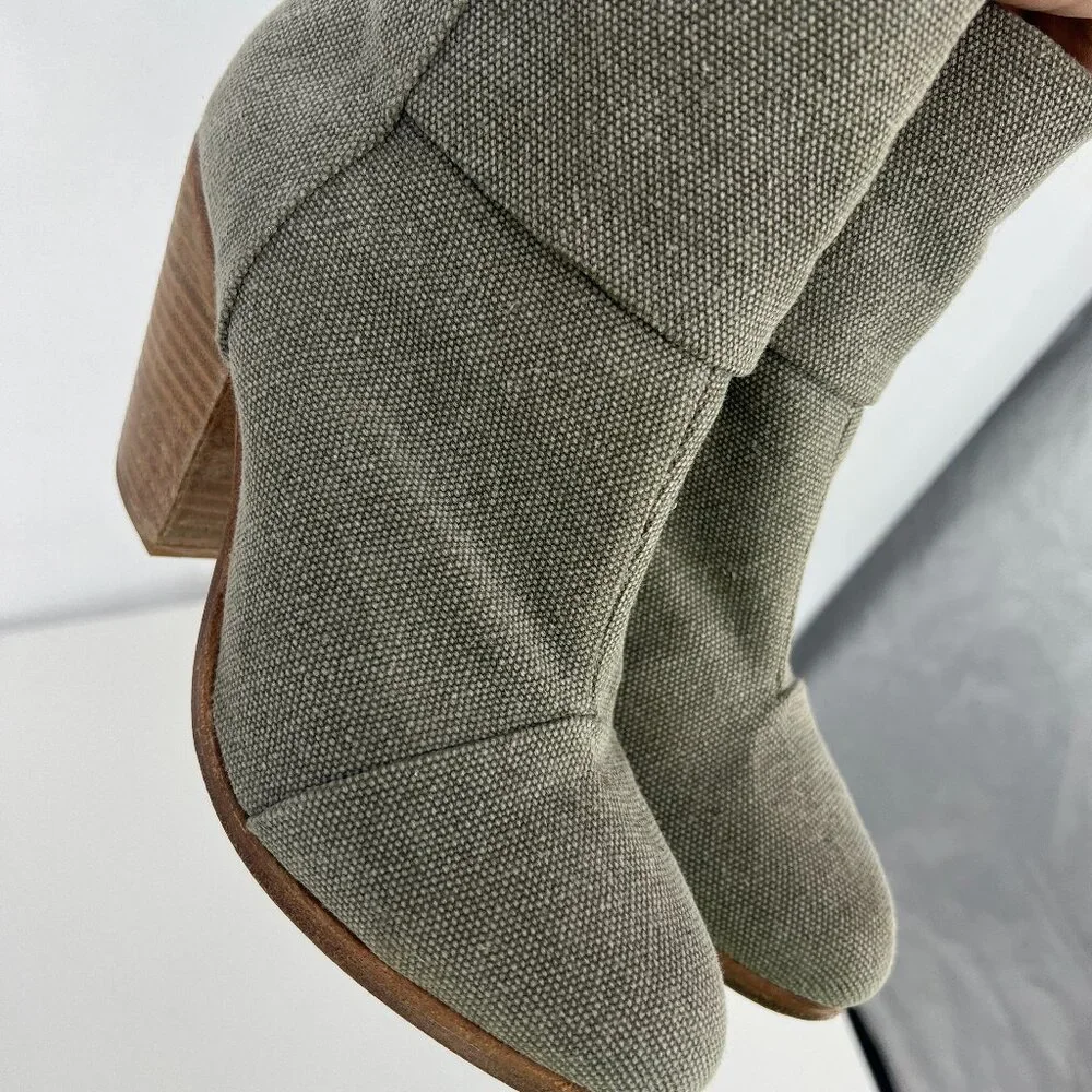 rag & bone Olive Green Canvas Ankle Booties